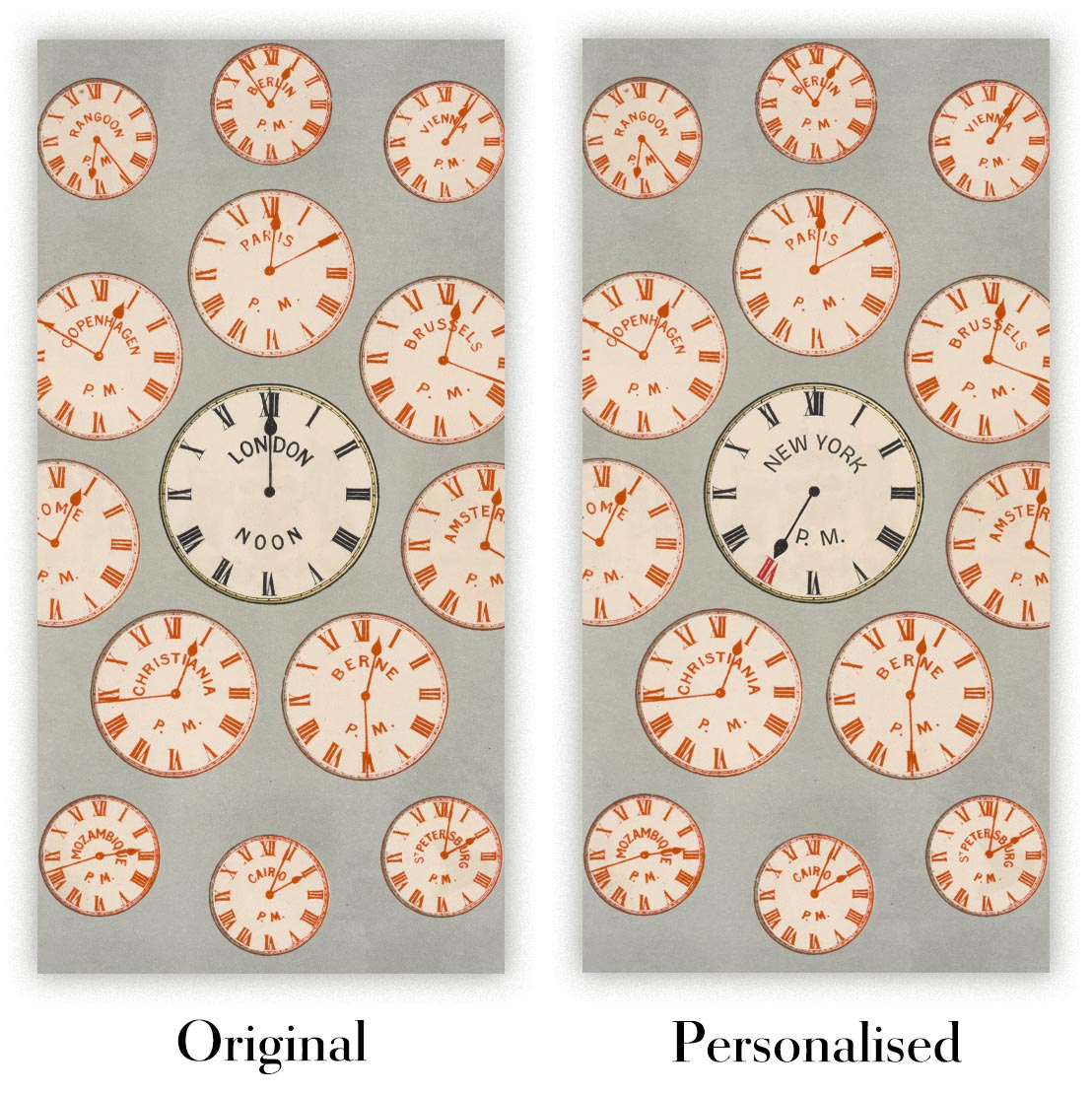 Image showing the difference between an Original map and a Personalised map